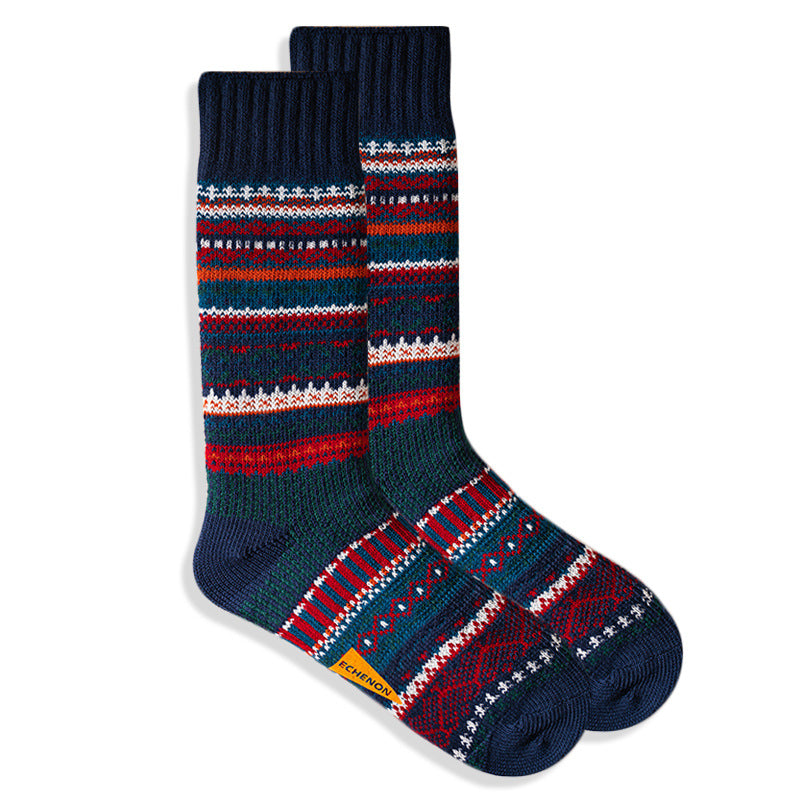 2 Pack Mixed Pattern Men's Crew Socks