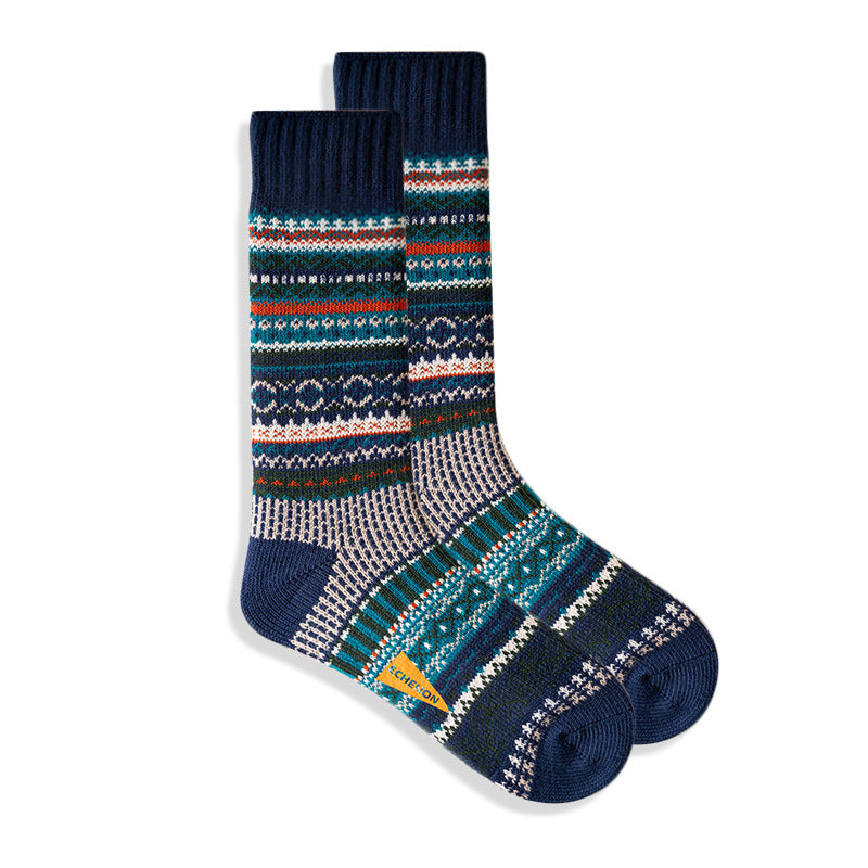 2 Pack Mixed Pattern Men's Crew Socks