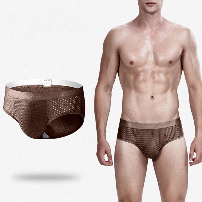 4 Pack Breathable Ice Silk Antibacterial Men's Briefs