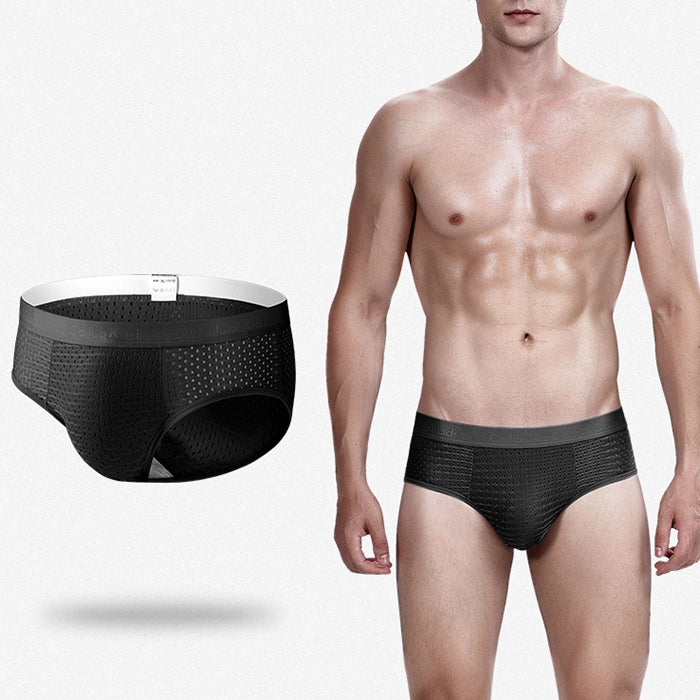 4 Pack Breathable Ice Silk Antibacterial Men's Briefs