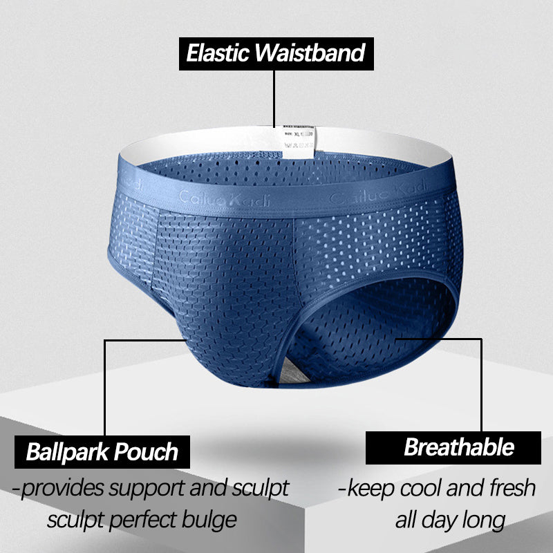 4 Pack Breathable Ice Silk Antibacterial Men's Briefs
