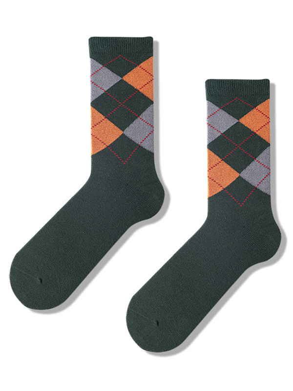 5 Pack Men's Textured Retro Calf Sock