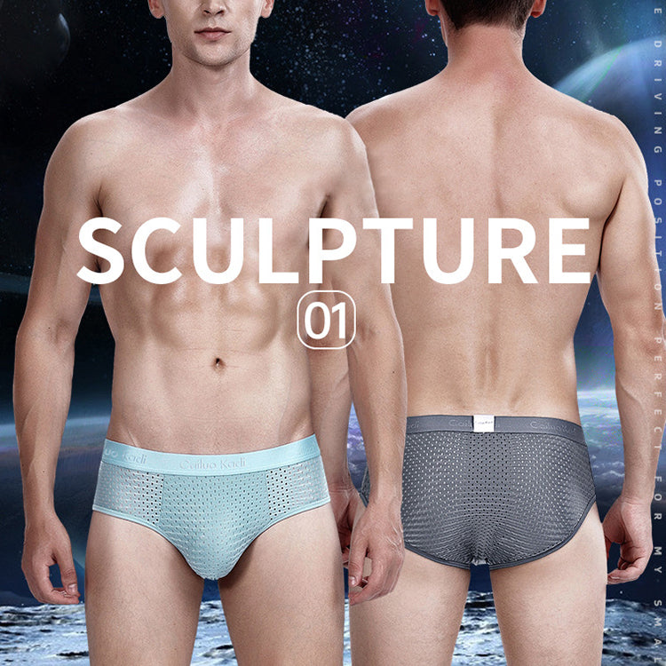 4 Pack Breathable Ice Silk Antibacterial Men's Briefs