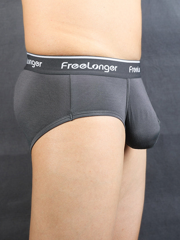FreeLonger Men's Separate Big Pouch Comfy Briefs