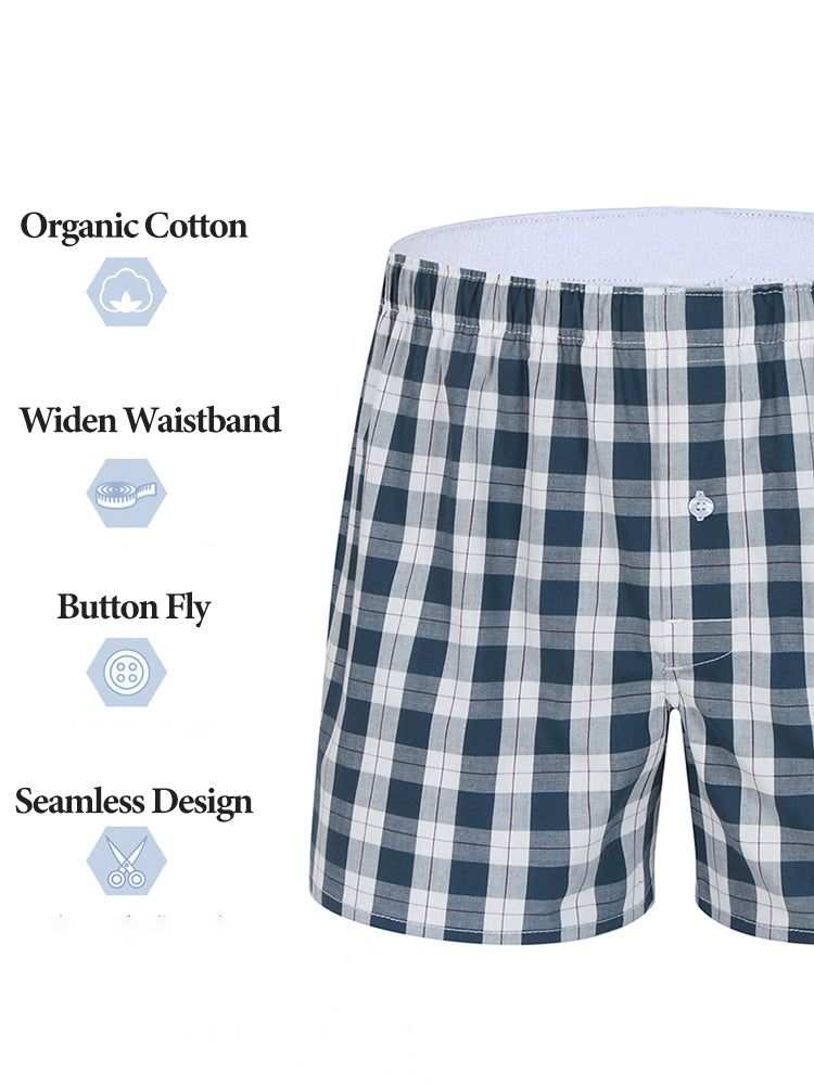 3 Pack Men's Cotton Loose Boxers