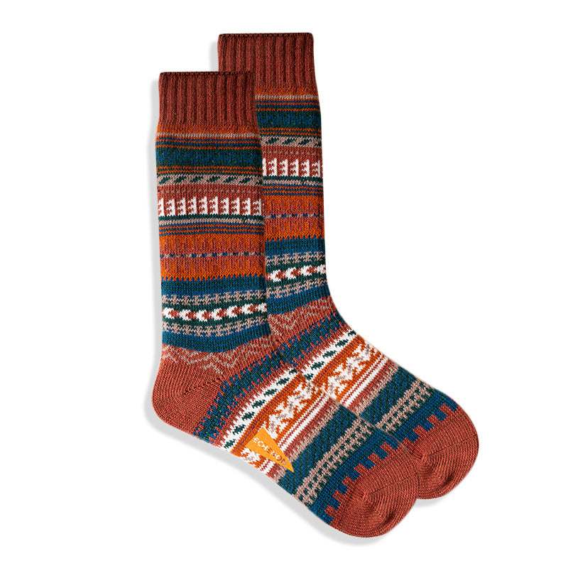 2 Pack Mixed Pattern Men's Crew Socks