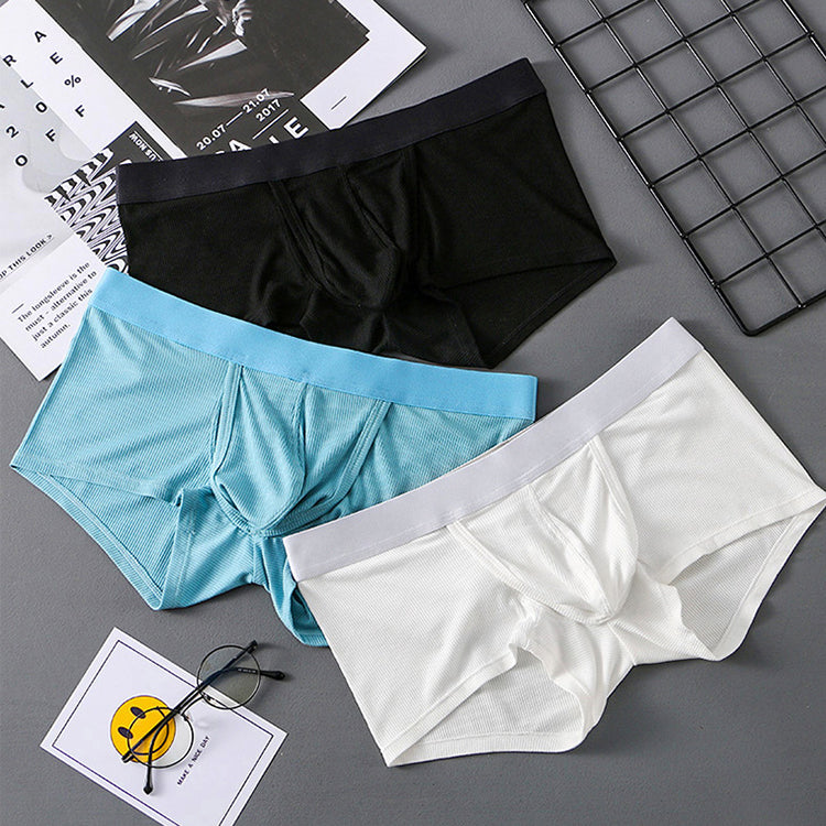 3 Pack Ribbed Separate Support Pouch Boxer Briefs