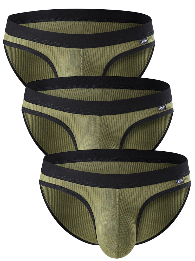 3 Pack Low Rise Soft Briefs With Support Pouch