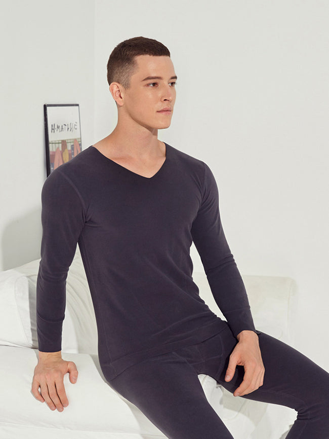 Fleece Lined Warm Men's Thermal Underwear Set