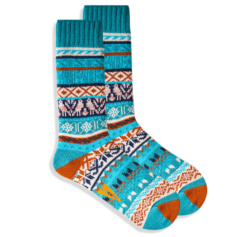 2 Pack Mixed Pattern Men's Crew Socks