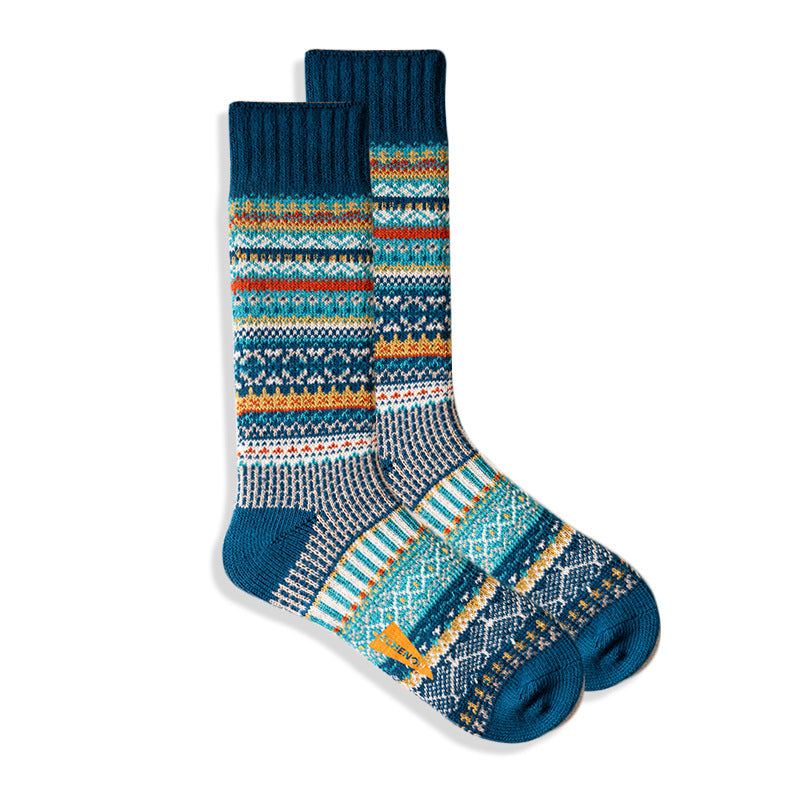 2 Pack Mixed Pattern Men's Crew Socks