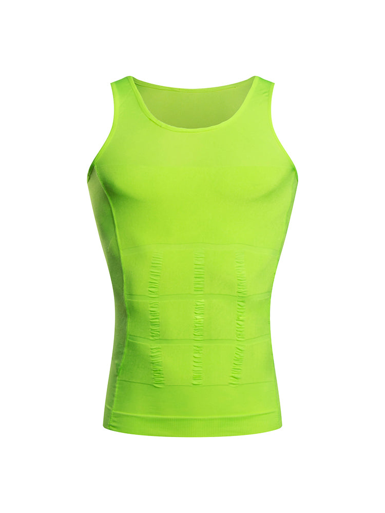 Mens Waist Body Shaper Vest T-Shirt Tank Tops