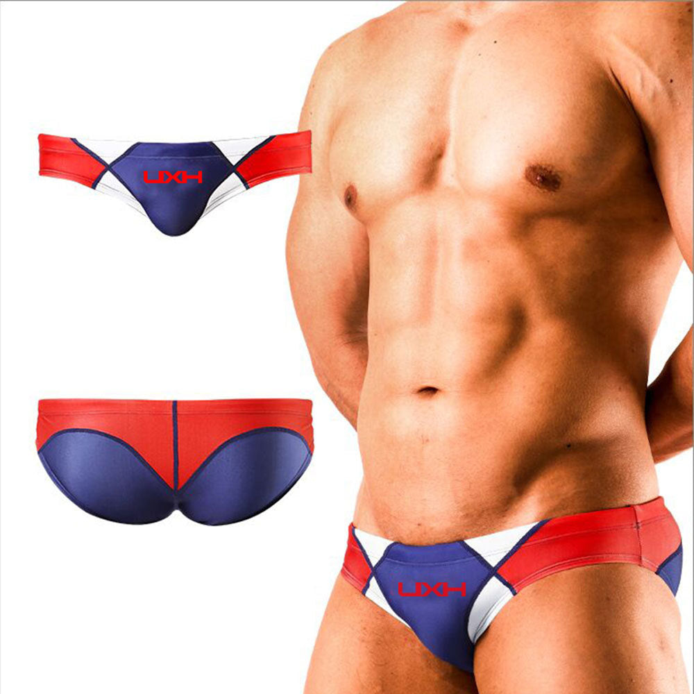 Men's Contrast Color Retro Mesh Bikini Briefs