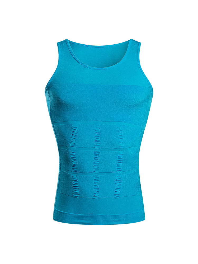 Mens Waist Body Shaper Vest T-Shirt Tank Tops