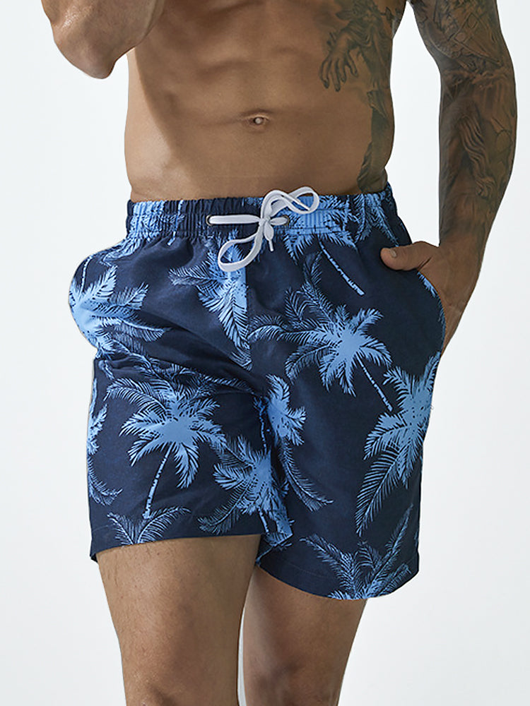 Mens Quick Drying Floral Printed Beach Board Shorts