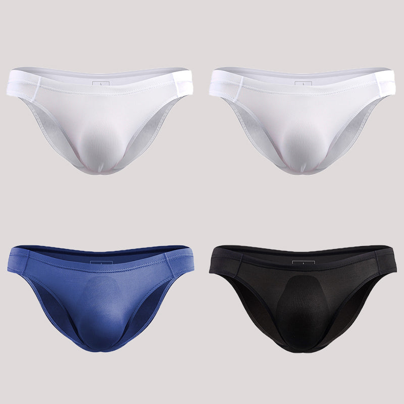 4 Pack Men's Support Pouch Traceless Ice Silk Underwear