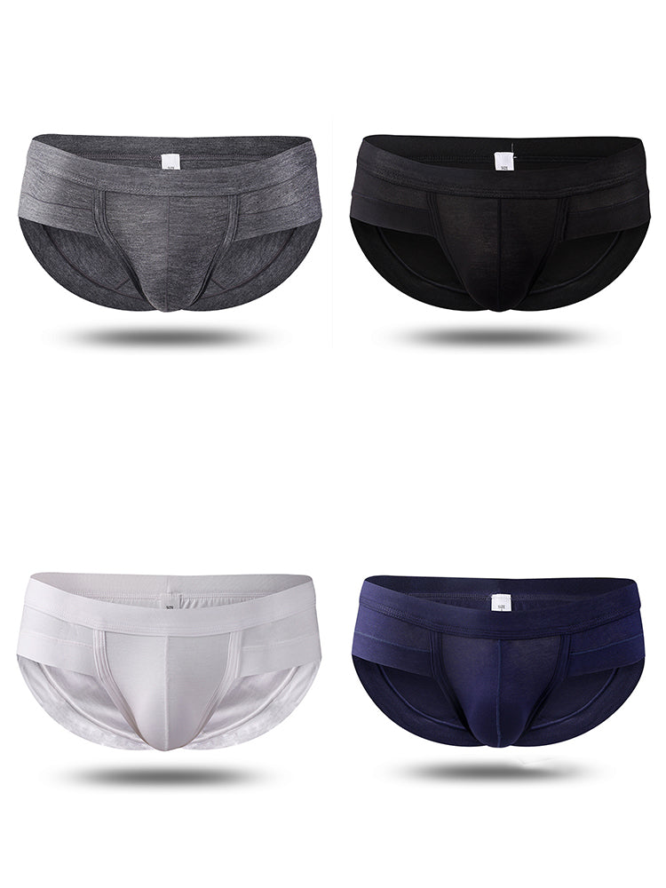 4 Pack Mens Support U Convex Pouch Briefs |Omffiby