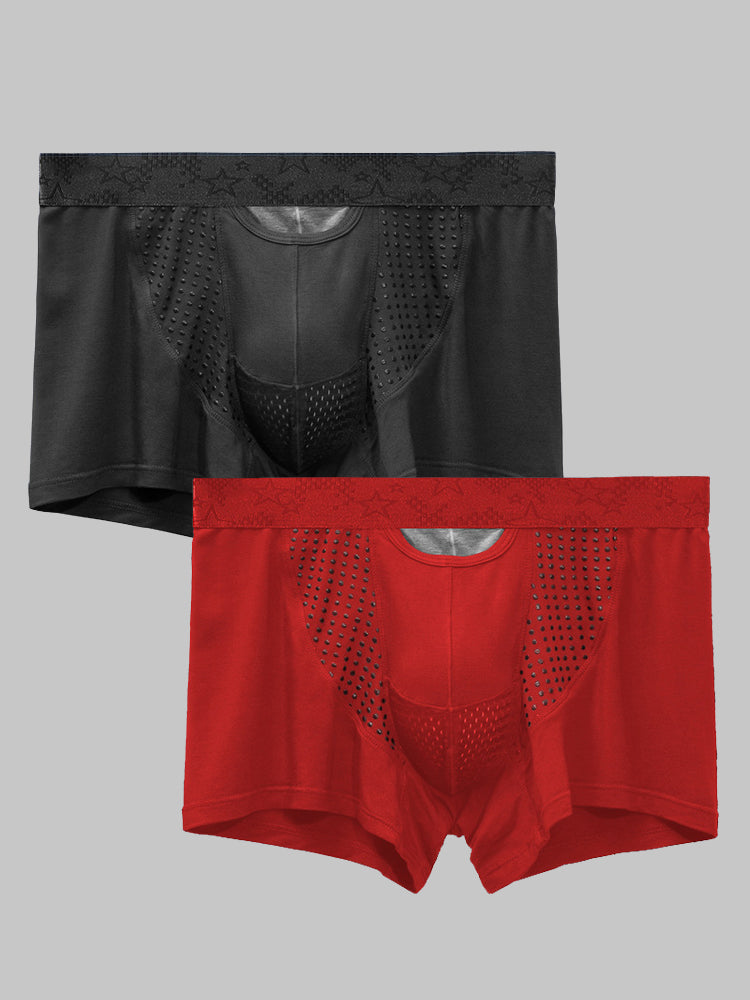 2 Pack Modal Dual Separate Pouch Trunks