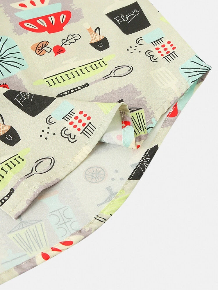 Mens Colorful Mushroom Element Print Light Shirts