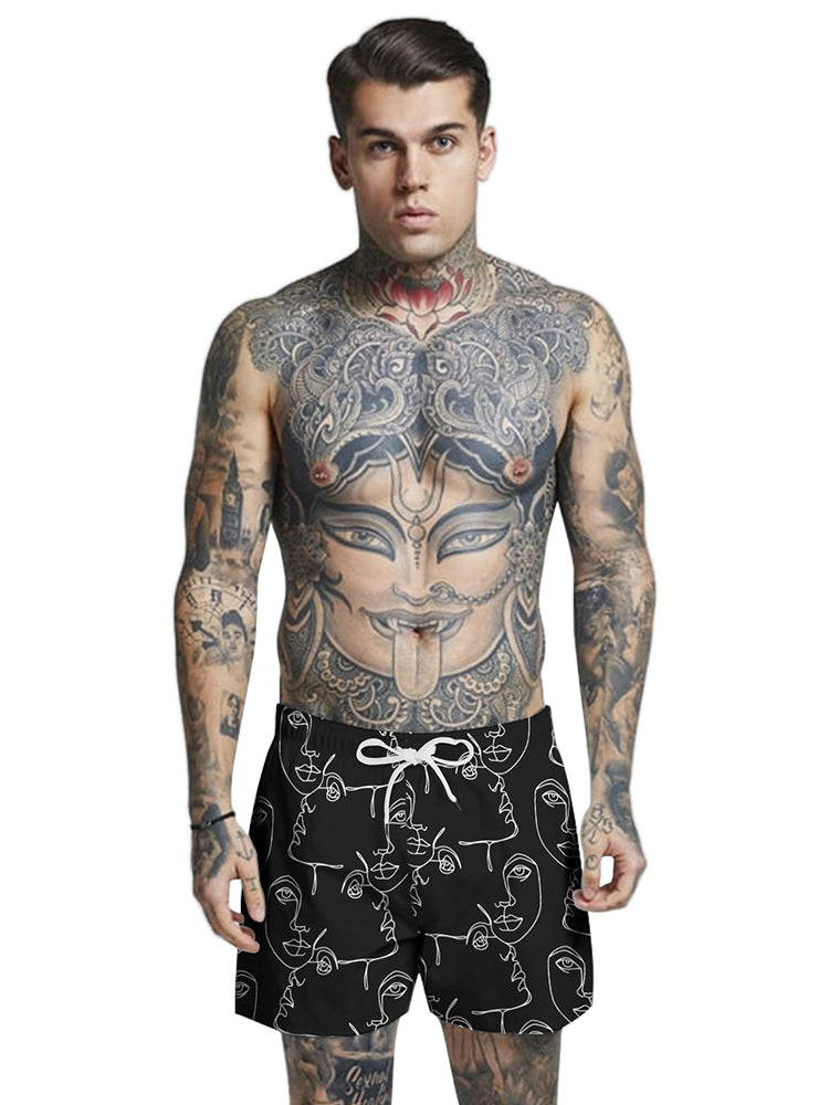 Mens Summer Printed Breathable Board Shorts