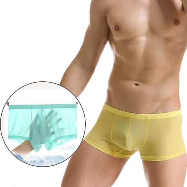 Thin Breathable Ice Silk U Convex Boxers for Men