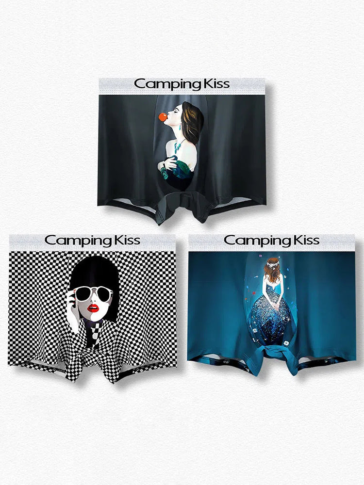 Men's Ice Silk Cartoon Breathable Trunks