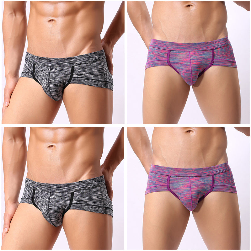 4Pcs Cotton Striped U-convex Pouch Briefs