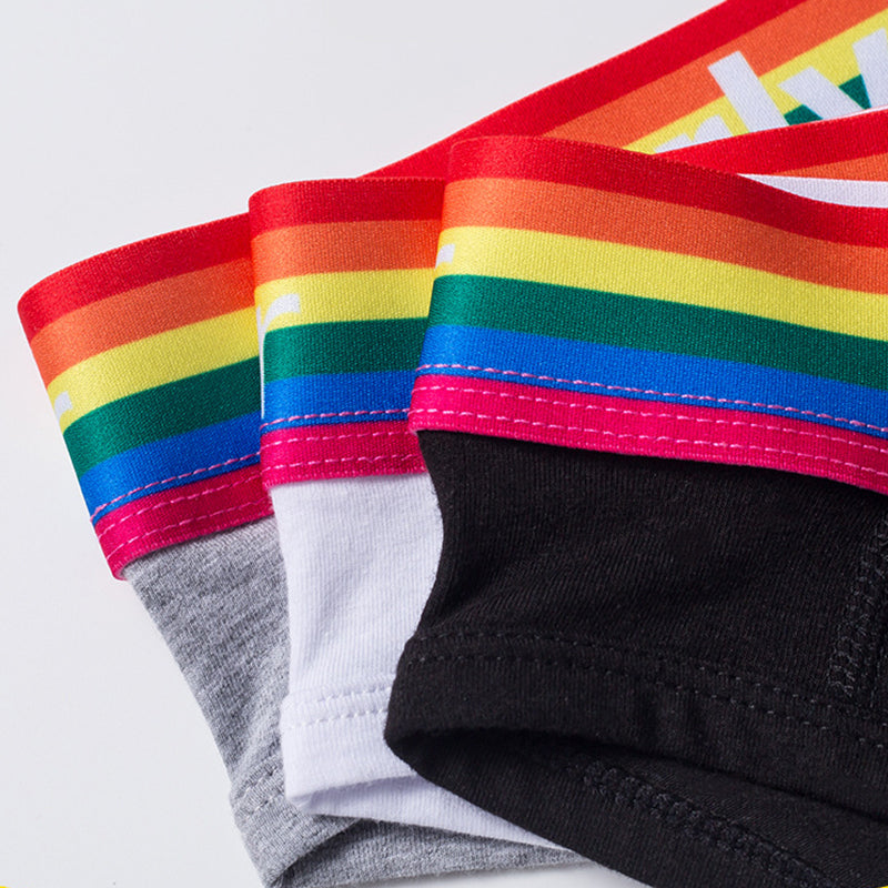 Mens Rainbow Belt Cotton Comfy Briefs