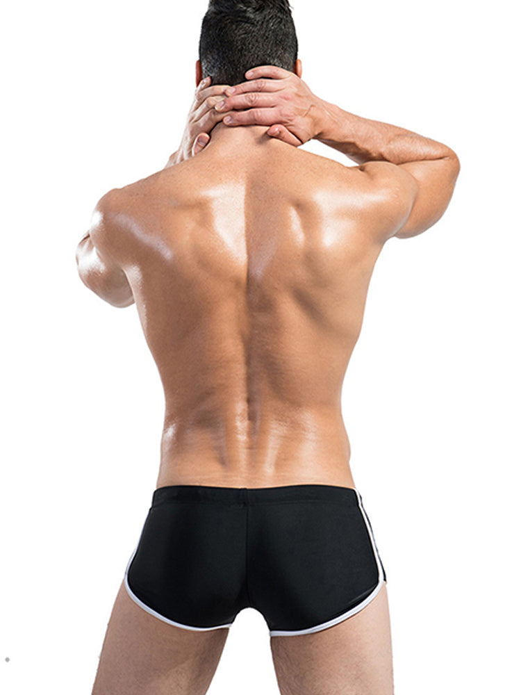 Men's Breathable Boxer Drawstring Swimming Trunks