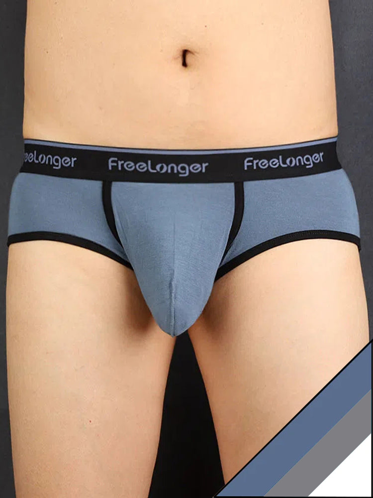 FreeLonger Men's Microfiber Covered Silky Touch Briefs