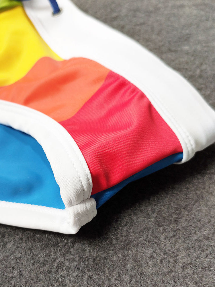 Mens Beachwear Bulge Pouch Paded Swim Briefs