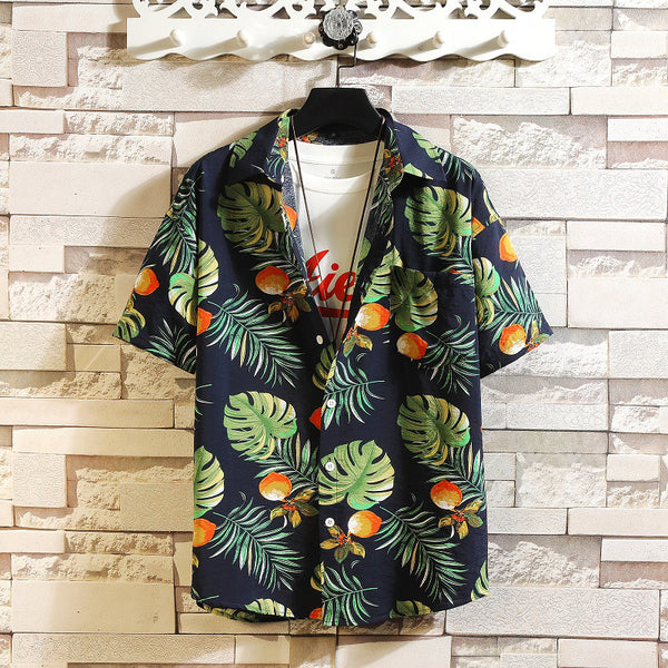 Men's Hawaii Casual Printed Summer Tropical Shirts Suits