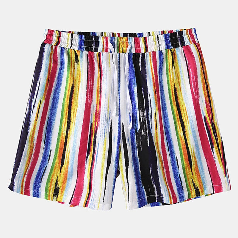 Men Graffiti Stripe Shorts Quick Drying Shorts