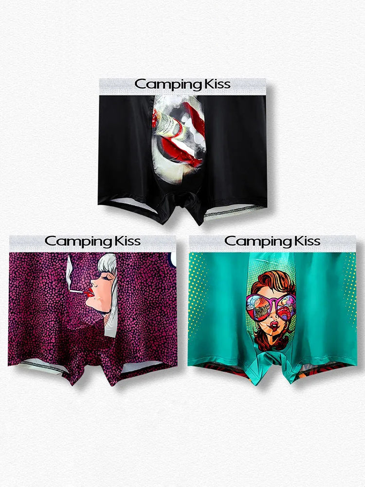 Men's Ice Silk Cartoon Breathable Trunks