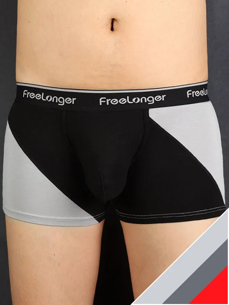 FreeLonger Men's Big Pouch Breathable Seamless Trunks