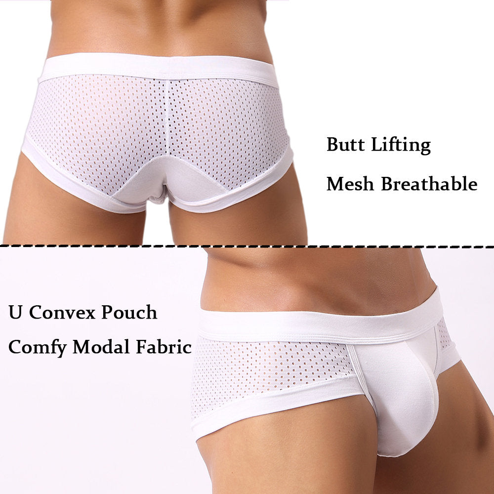 Mesh Modal Stitching Breathable Solid Color Briefs