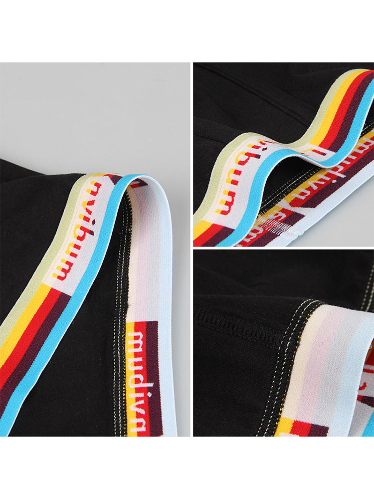 Men's Rainbow Waistband Big Pouch Trunks
