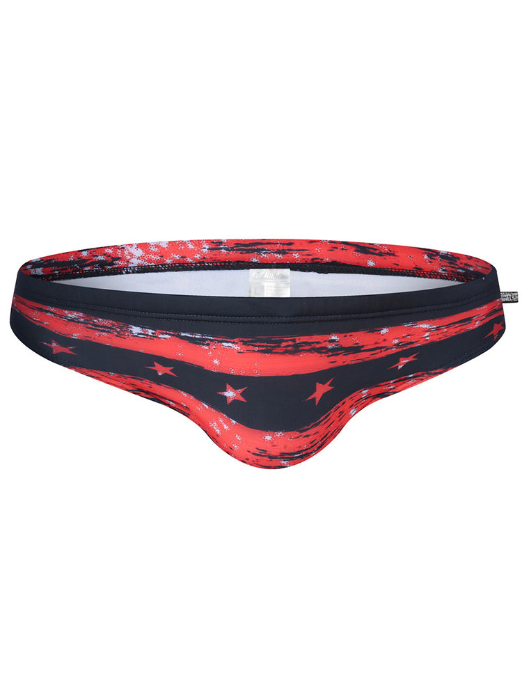 Mens Swimwear Printed Summer Swim Briefs