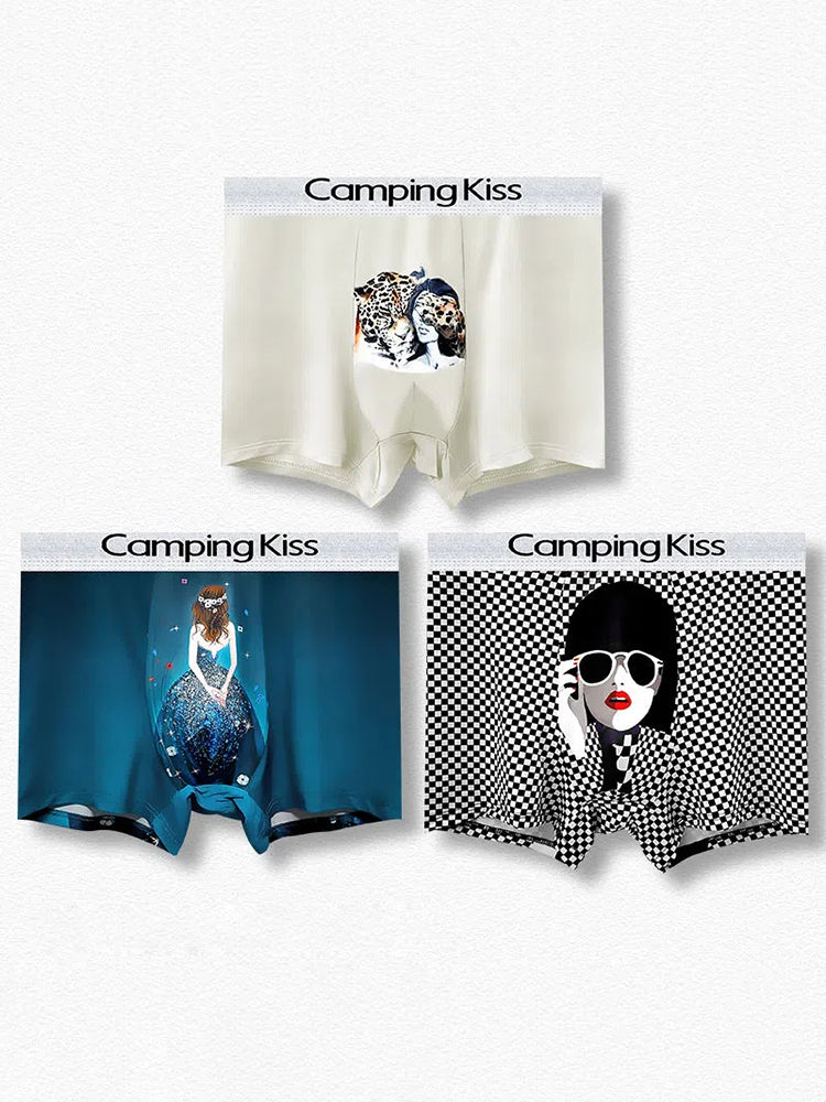 Men's Ice Silk Cartoon Breathable Trunks