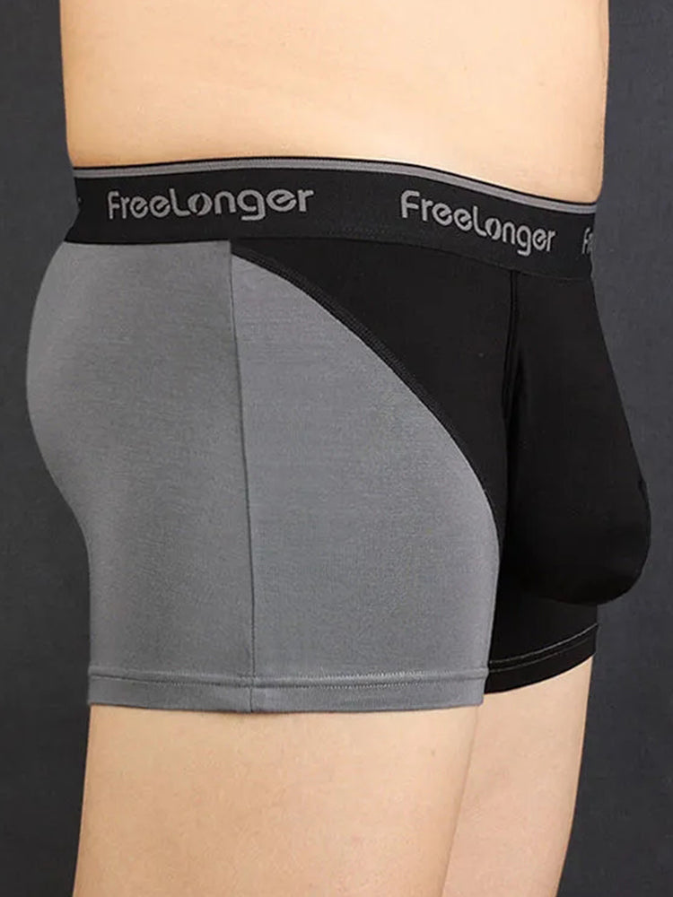 FreeLonger Men's Big Pouch Breathable Seamless Trunks