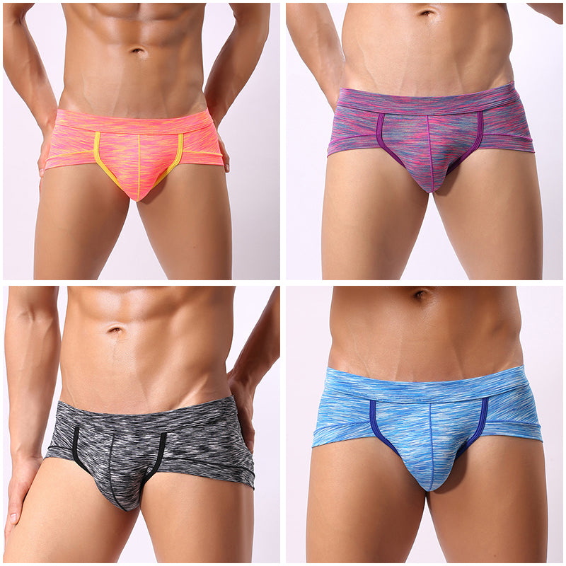 4Pcs Cotton Striped U-convex Pouch Briefs