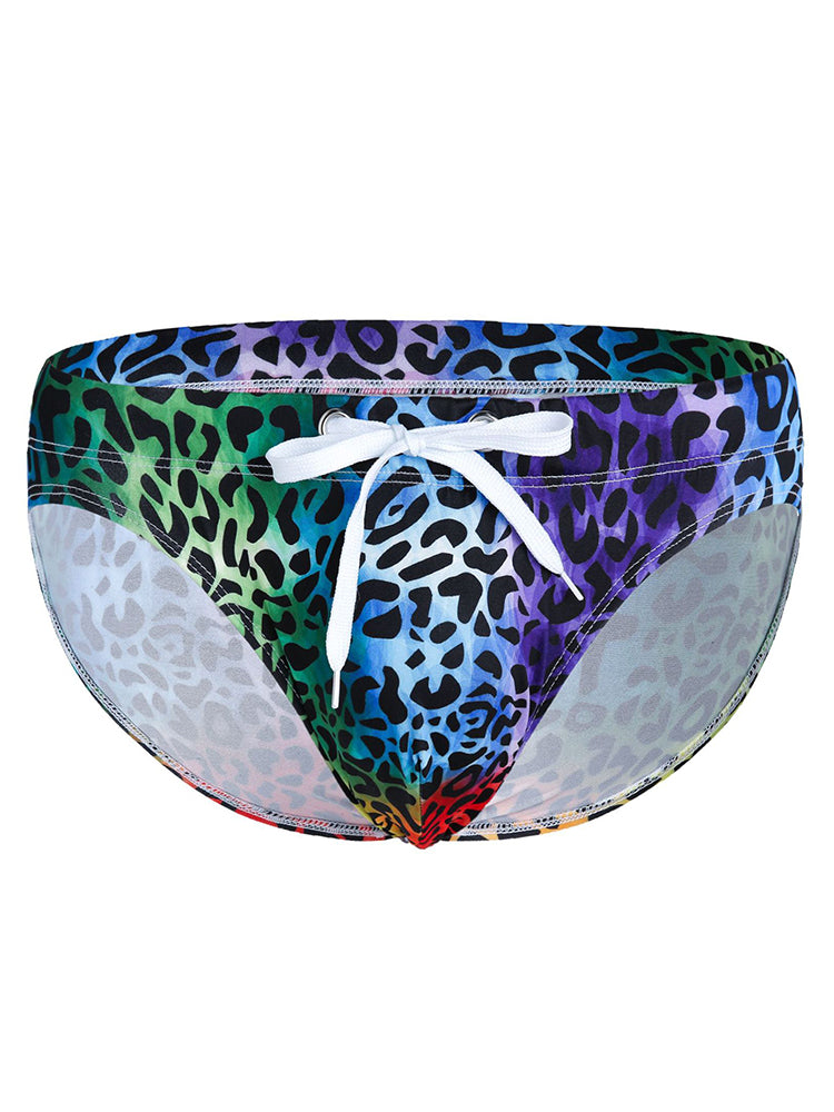 Mens Bulge Pouch Surfing Printed Bohemian Swim Briefs