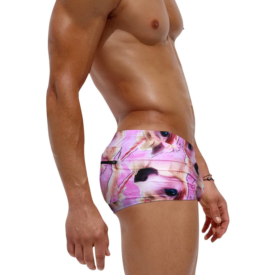 Mens Printed Quick Drying Surf  Stretch Swim Trunks