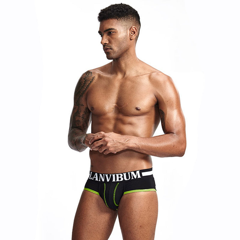 Men's Contrast Color Low Waist Briefs