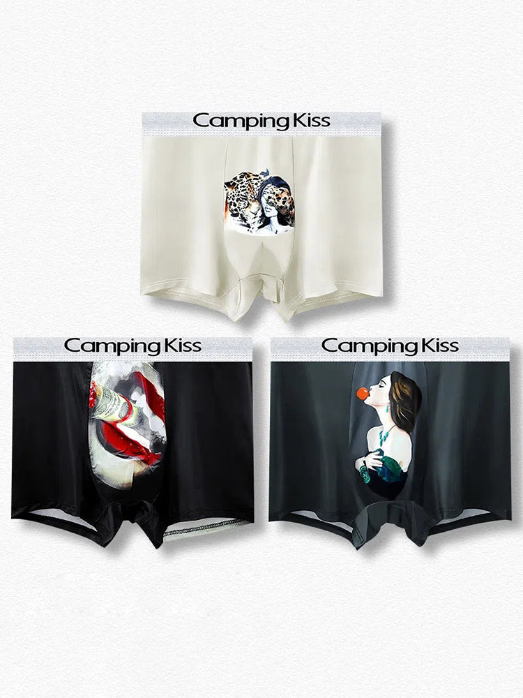 Men's Ice Silk Cartoon Breathable Trunks