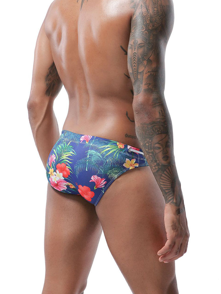 Mens Bulge Pouch Surfing Printed Bohemian Swim Briefs
