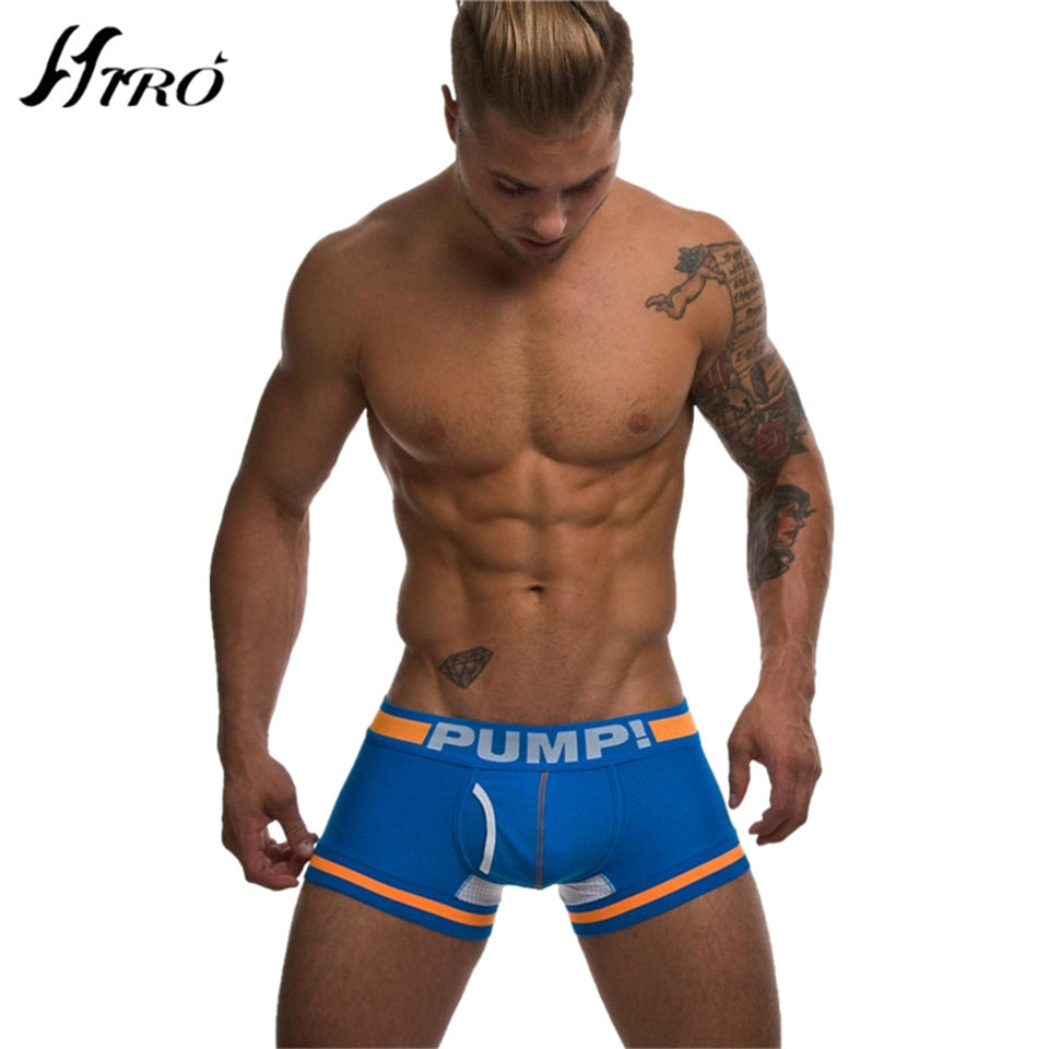 Cotton U Convex Pouch Mesh Men's Boxer Briefs