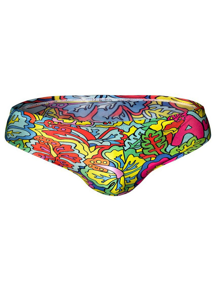 Mens Swimwear Printed Summer Swim Briefs