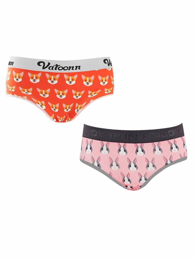 Couple 2 PCS Cotton Cartoon Breathable Underwear