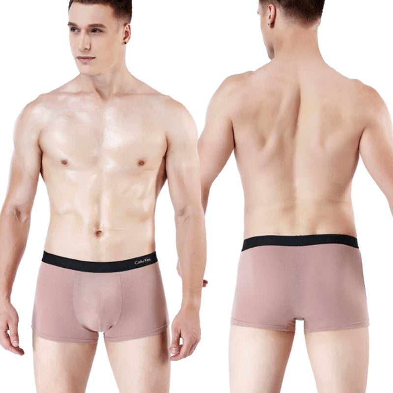 Mens Modal Breathable Solid Boxer Briefs
